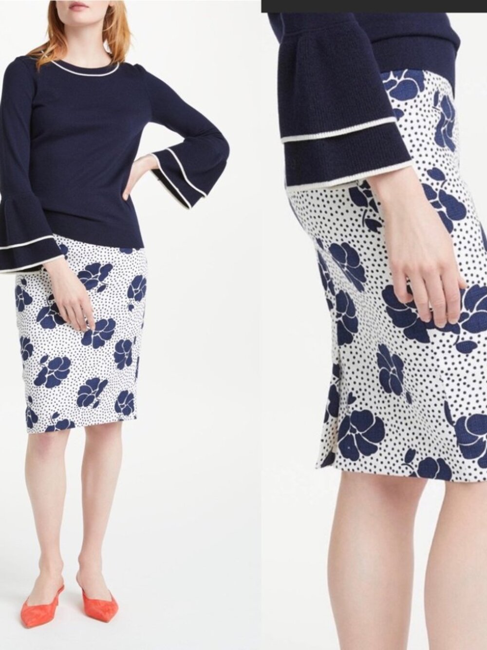 Boden Women's White Martha Primrose Skirt Size UK 10R or US 6R